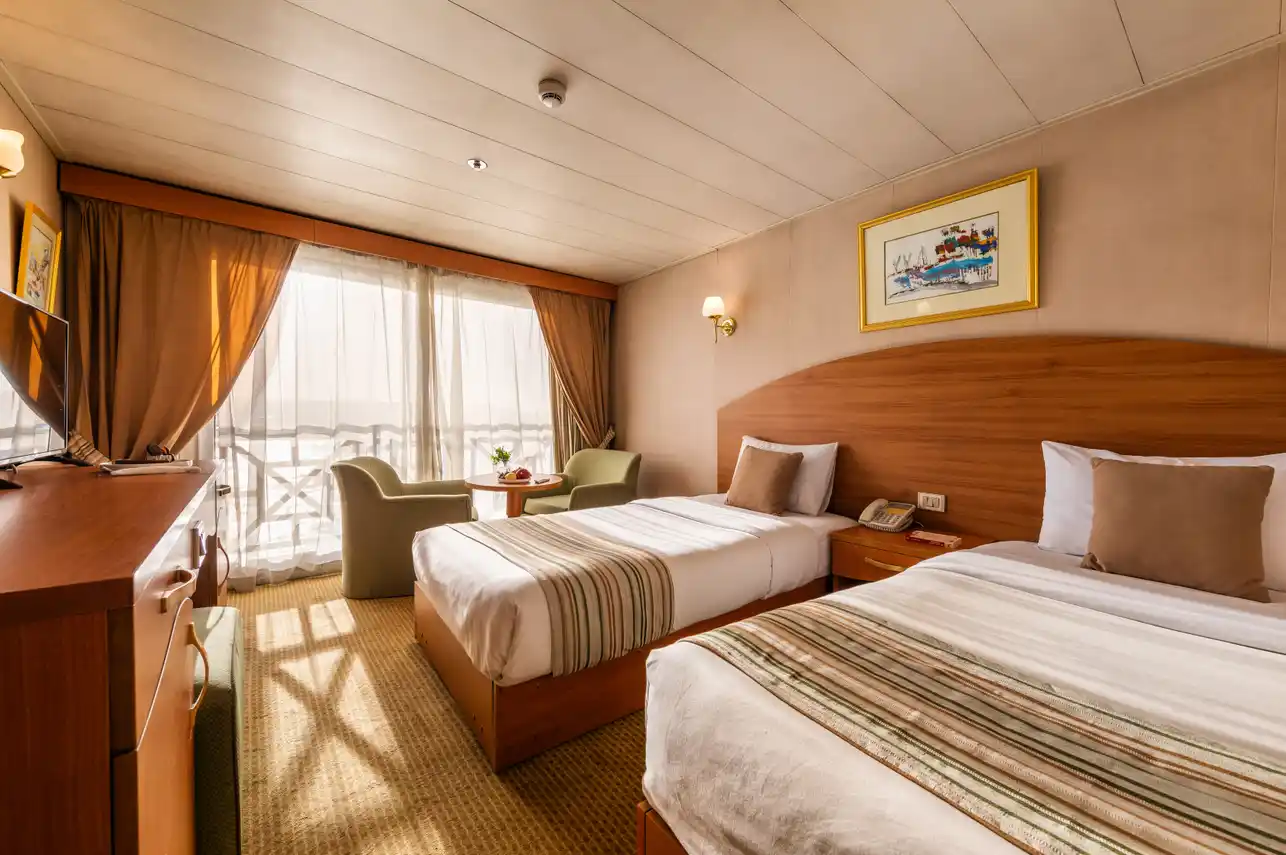 Cabin aboard the MS Nile Crown II Nile Cruise Nile cruise